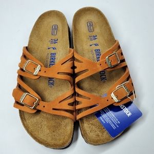 New Birkenstock Granada Pecan Leather Sandals